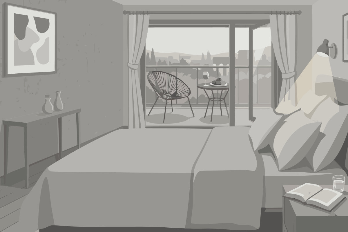 Comfort Tweepersoonskamer met 2 Aparte Bedden en Uitzicht op Zee
